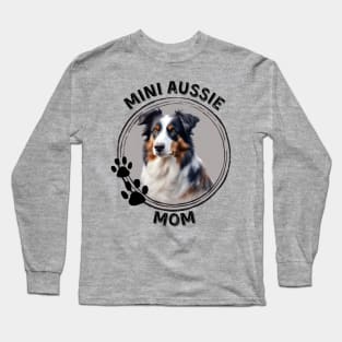 Mini Aussie Dog Mom Dog Breed Portrait Long Sleeve T-Shirt